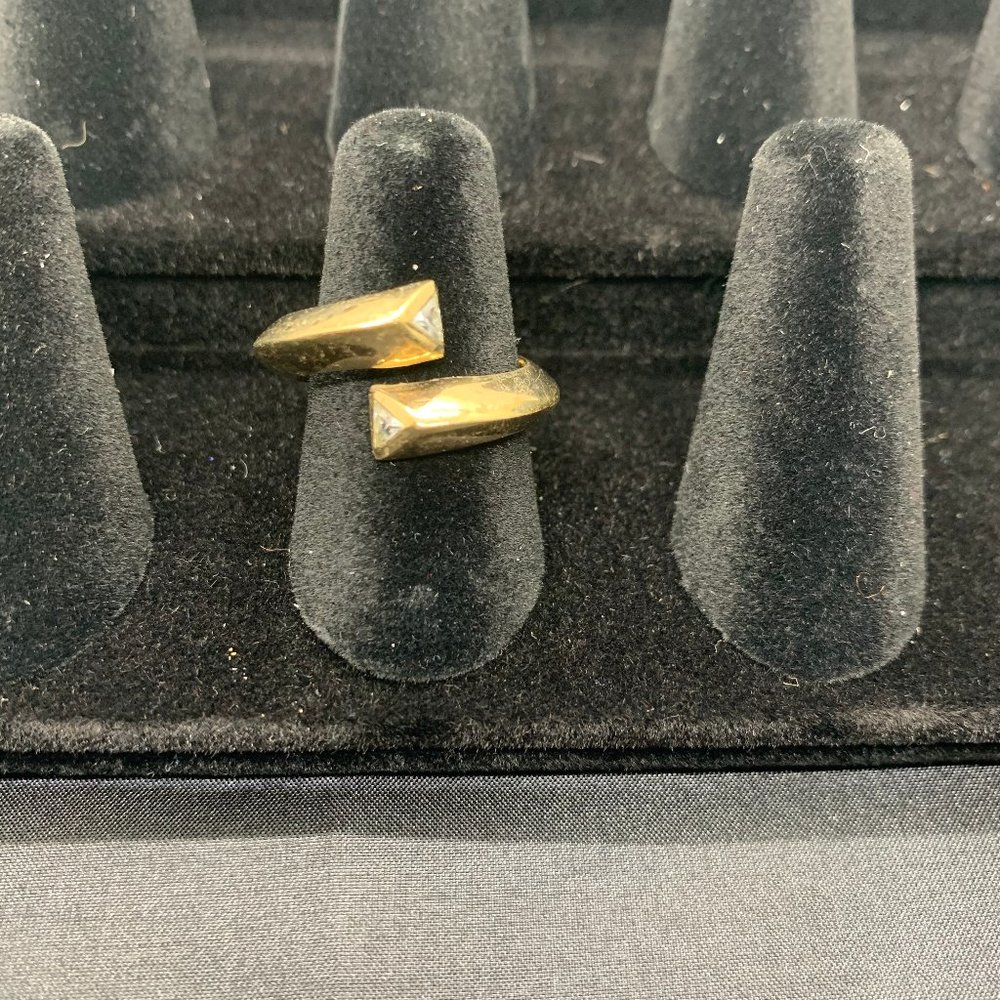 Melinda Maria Gold Wrap Ring with Crystals